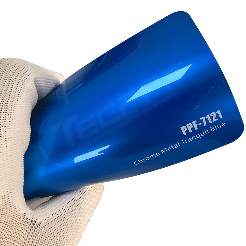 PPF-7121 کروم فلزی آرام رنگ آبی رنگ حفاظت از رنگ برای خراش ماشین