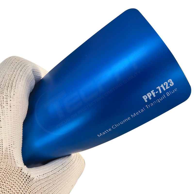 PPF-7123 فلز مات کروم فلزی آرام رنگ آبی رنگ حفاظت از رنگ برای خراش ماشین