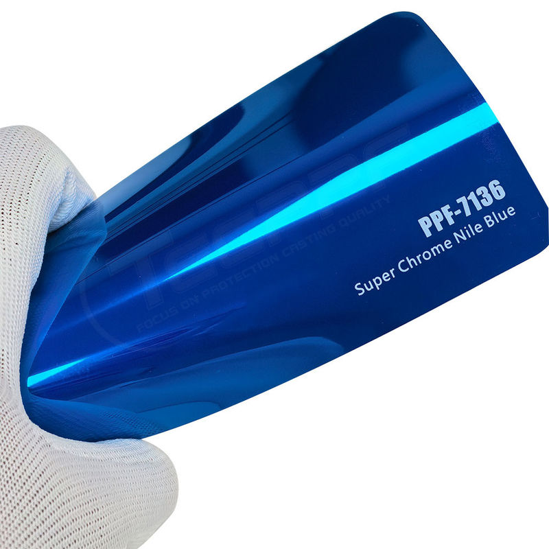 PPF-7136 Super Chrome Nile Blue Color Protective Paint Film برای حفاظت از نقره های ماشین